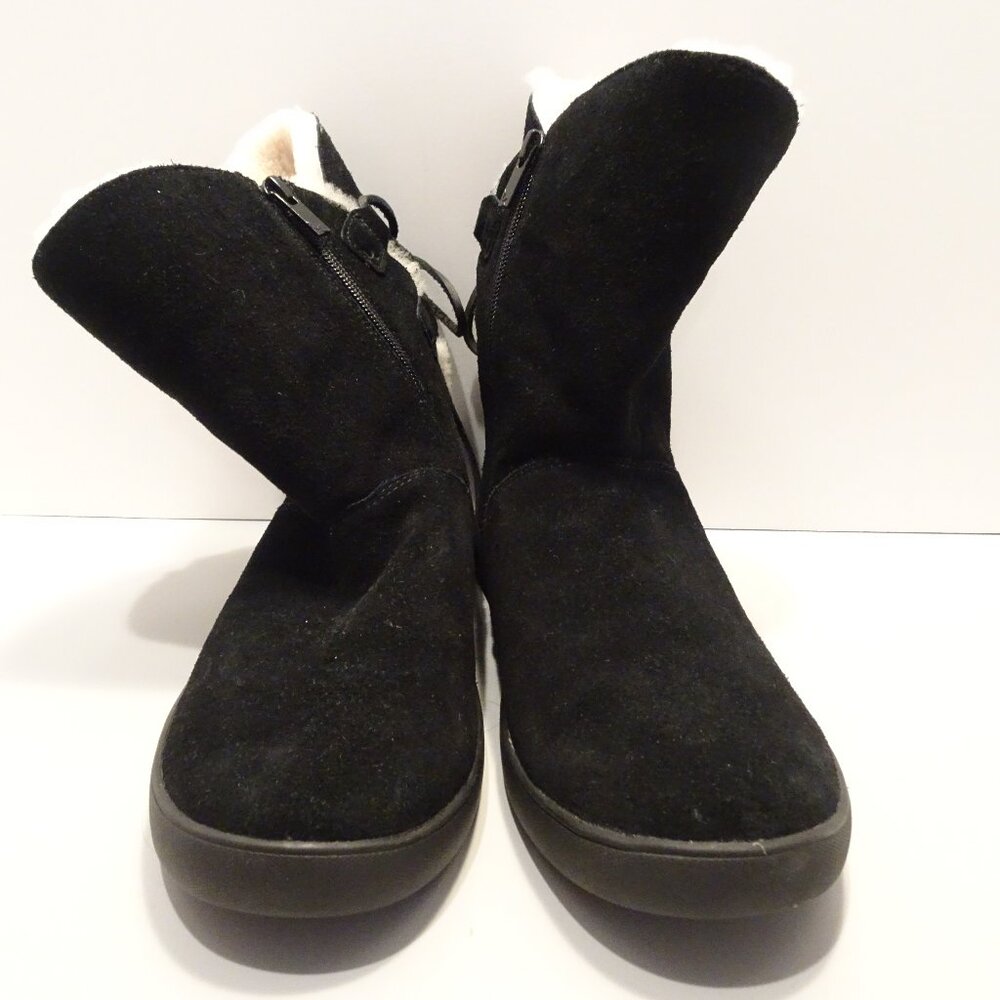 Koolaburra UGG Boots Womens 9 Shazi Short Shearling Winter 1019361 Black Suede